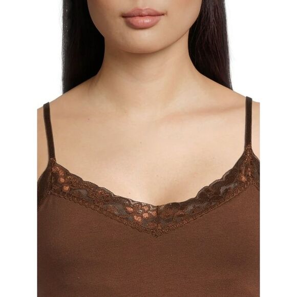 10/$25🦋 No Boundaries Hot Chocolate Lace Trim Cami - Size XXL - Picture 2 of 13